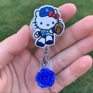 Hello Kitty LA Dodgers Retractable Badge Holder